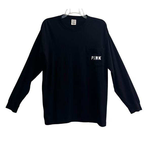 Victoria’s Secret PINK Rainbow Sequin Logo Cotton Campus Tee Sleeve Shirt Size M - Picture 3 of 9